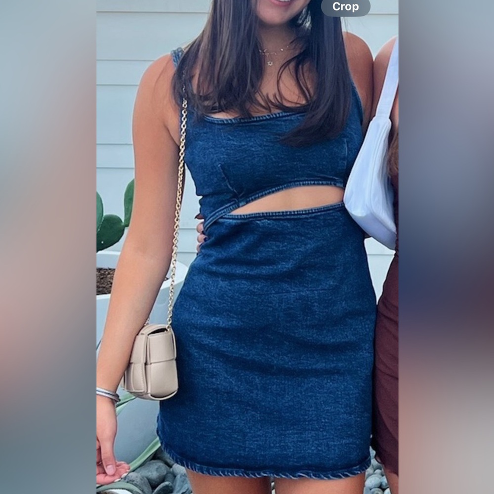 Zara Denim Cut Out Mini Dress